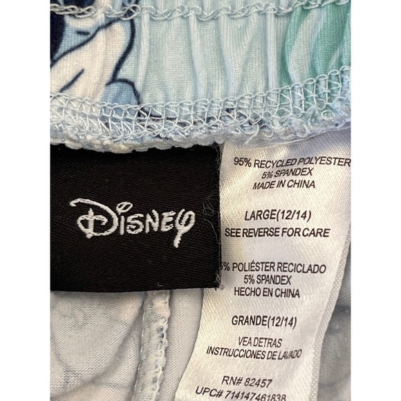 Disney Stitch Tropical Floral Pajama pants Women's Large Blue Sleep Lounge - Picture 2 of 2